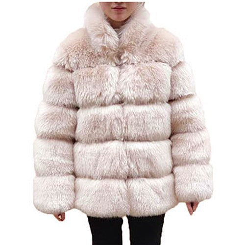 Haining Fur Manufacturer Wholesale Imitation Fox Fur Coat Long Sleeve Short Round Neck Belt Korean Style Cardigan For Women Plus Size