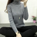 women&#039;s turtleneck sweater bottoming shirt twist pullover thickened slim knitted sweater