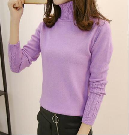 women&#039;s turtleneck sweater bottoming shirt twist pullover thickened slim knitted sweater