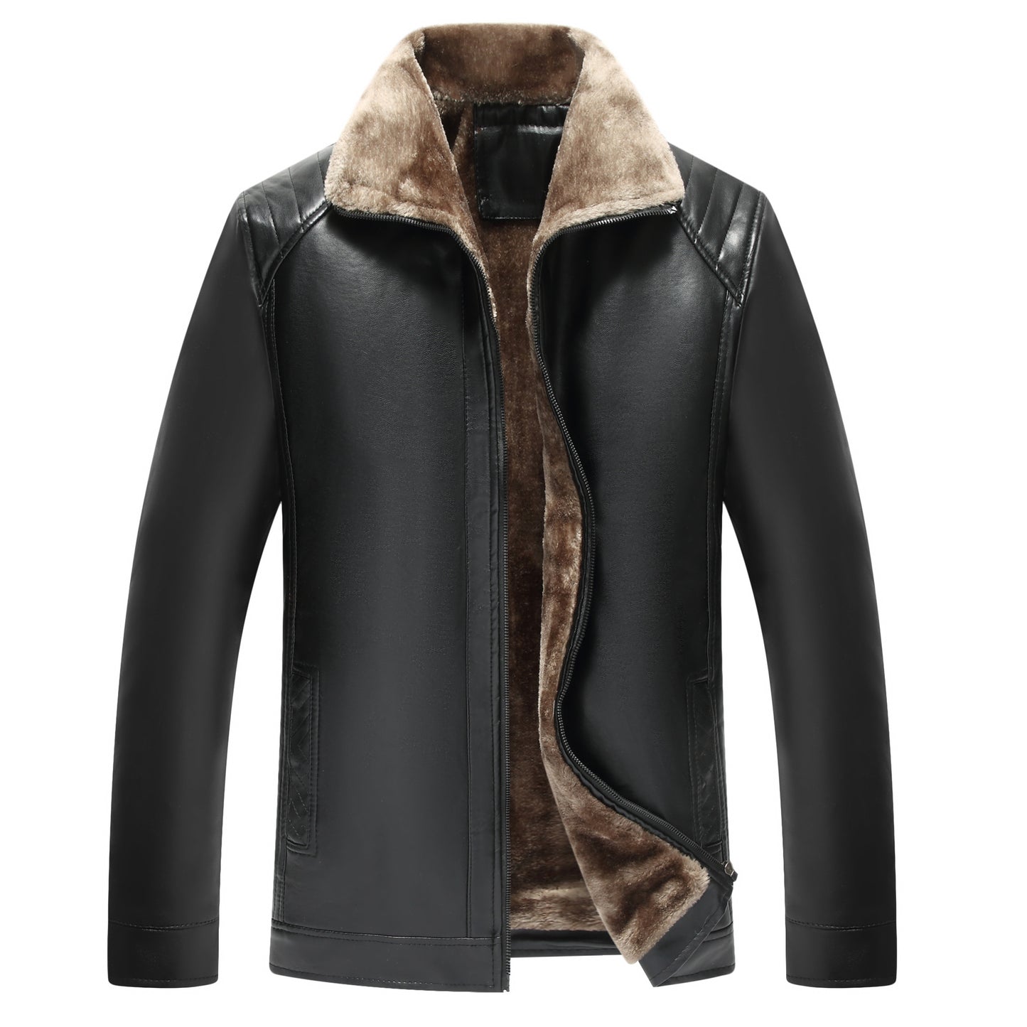 New Men&#039;s Leather Clothing Middle-aged And Elderly Fur One Men&#039;s Leather Jacket