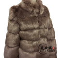 Haining Fur Manufacturer Wholesale Imitation Fox Fur Coat Long Sleeve Short Round Neck Belt Korean Style Cardigan For Women Plus Size