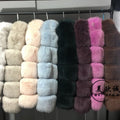 Haining Fur Manufacturer Wholesale Imitation Fox Fur Coat Long Sleeve Short Round Neck Belt Korean Style Cardigan For Women Plus Size