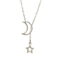 Fashion Simple Personality European And American Moon Star Necklace Alloy Long Star Pendant Female Models