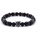 Owl gear piece natural stone bracelet