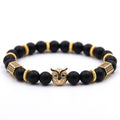 Owl gear piece natural stone bracelet