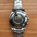 New Men&amp;#039;s Fashion Hollow Luminous Skull Automatic Mechanical Watch Ghost Head 340 Waterproof Steel Band Watch