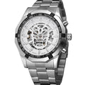 New Men&amp;#039;s Fashion Hollow Luminous Skull Automatic Mechanical Watch Ghost Head 340 Waterproof Steel Band Watch