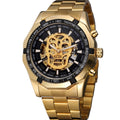 New Men&amp;#039;s Fashion Hollow Luminous Skull Automatic Mechanical Watch Ghost Head 340 Waterproof Steel Band Watch