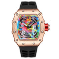 New  Wine Barrel Quartz Watch Sports Personality Color Graffiti Men&#039;s Watch