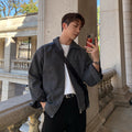 Spring And Autumn Men&#039;s Short Jacket Thickened Woolen Coat Korean Style Trendy Lapel Solid Color Light Luxury Top For Men
