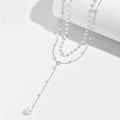 European And American Cross-Border Jewelry, Fashionable New Pearl Necklace, Female Personalized Y-Shaped Pearl Tassel Stacked Clavicle Chain Necklace