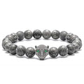 Tiger Eye Stone Lion Leopard Head Owl Bracelet Handmade Beaded Buddha Head Buddha Bead Bracelet