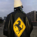 Hip Hop Men Bomber Jacket Motorcycle Embroidery Leather Coll