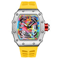 New  Wine Barrel Quartz Watch Sports Personality Color Graffiti Men&#039;s Watch