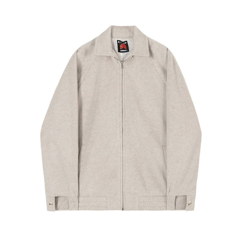 MYQ Short Woolen Jacket Men&#039;s Autumn And Winter New Korean Loose Fashionable Casual Plush Thickened Woolen Jacket