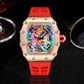 New  Wine Barrel Quartz Watch Sports Personality Color Graffiti Men&#039;s Watch