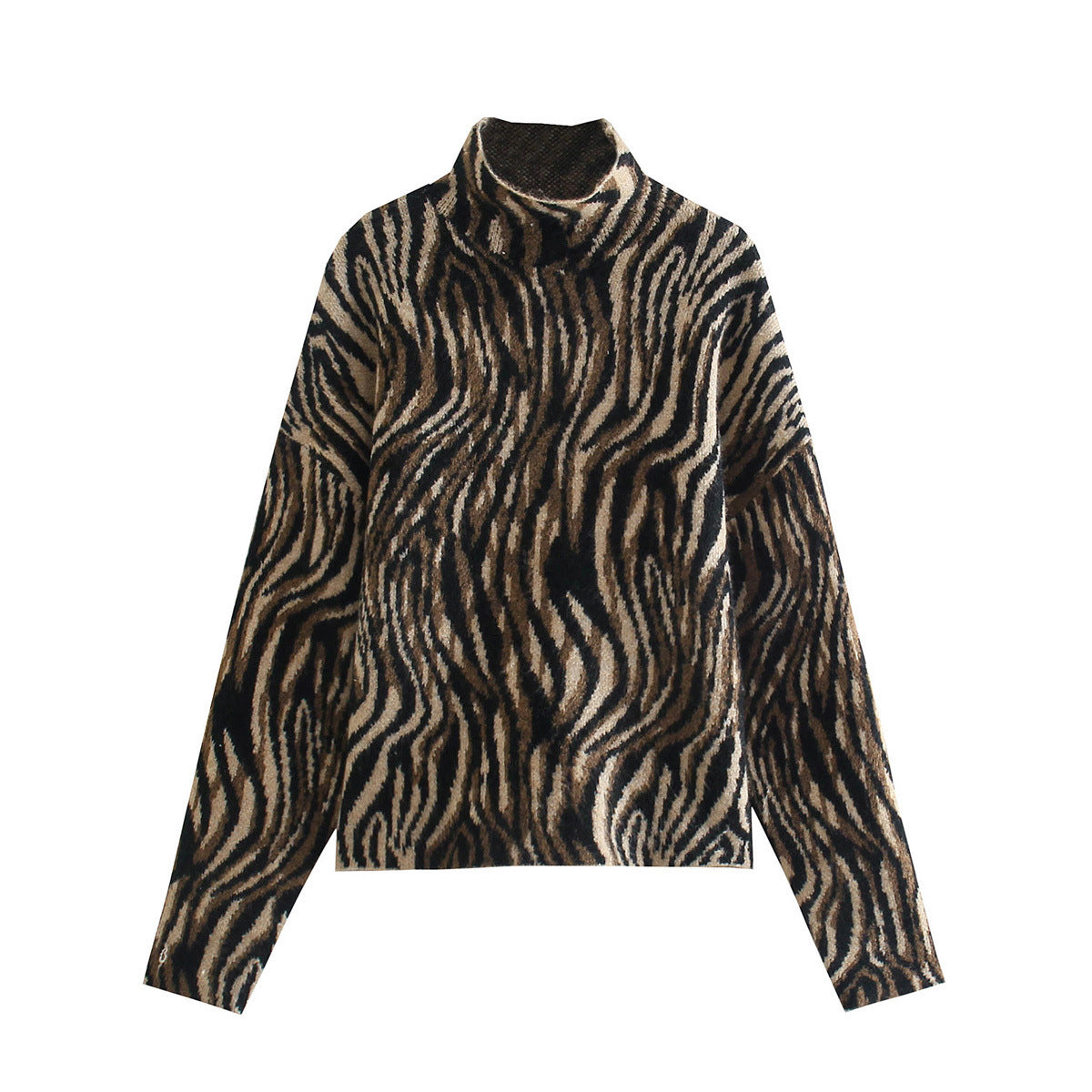 Winter New Animal Print Jacquard Sweater Turtleneck Pullover Sweater M4-A159D Wool
