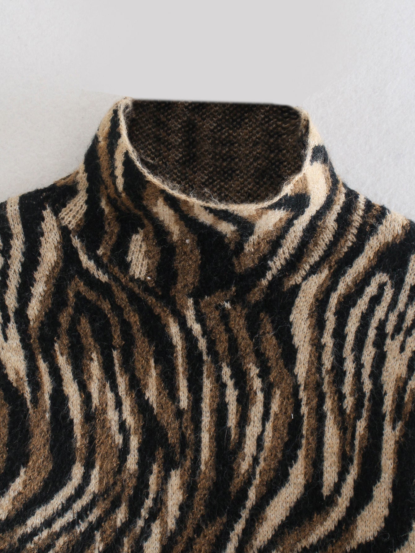 Winter New Animal Print Jacquard Sweater Turtleneck Pullover Sweater M4-A159D Wool