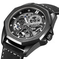 Korean Version Fashion Leather Watch Waterproof Mechanical Watch Men&#039;s Men&#039;s Casual Personality Men&#039;s Watch Mechanical Watch