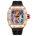 New  Wine Barrel Quartz Watch Sports Personality Color Graffiti Men&#039;s Watch