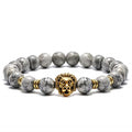 Tiger Eye Stone Lion Leopard Head Owl Bracelet Handmade Beaded Buddha Head Buddha Bead Bracelet